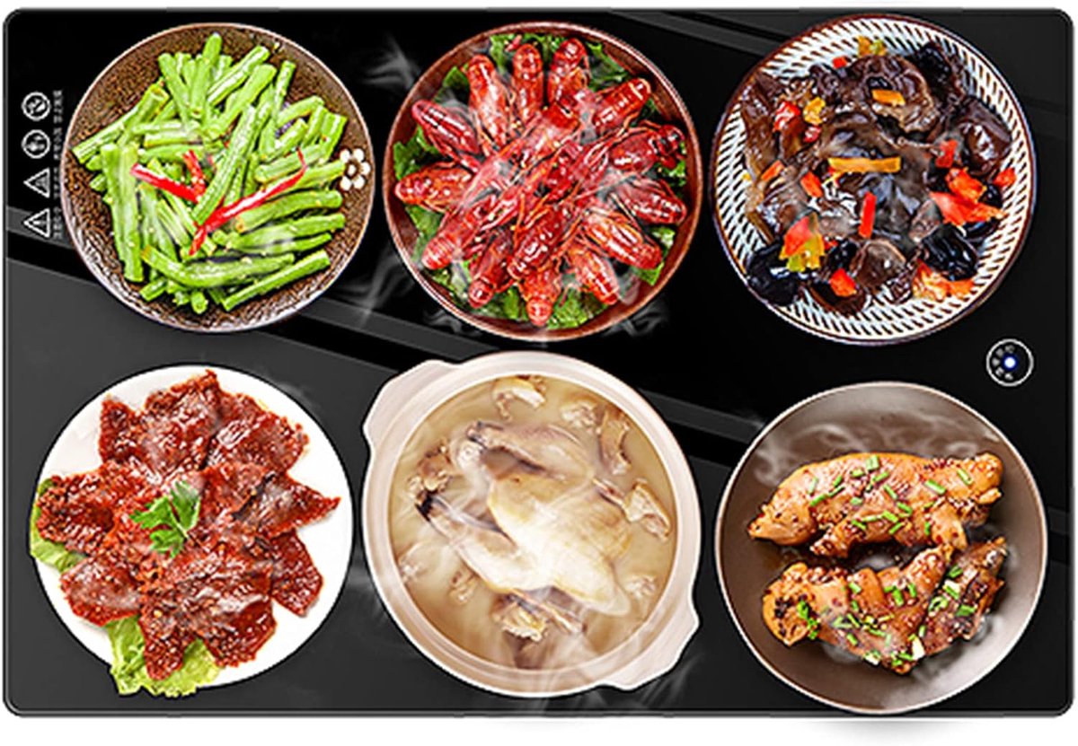 Elektrische Warmhoudplaat Warmhoudbord Buffet Party Instelbare Temperatuur 60 x 40 cm