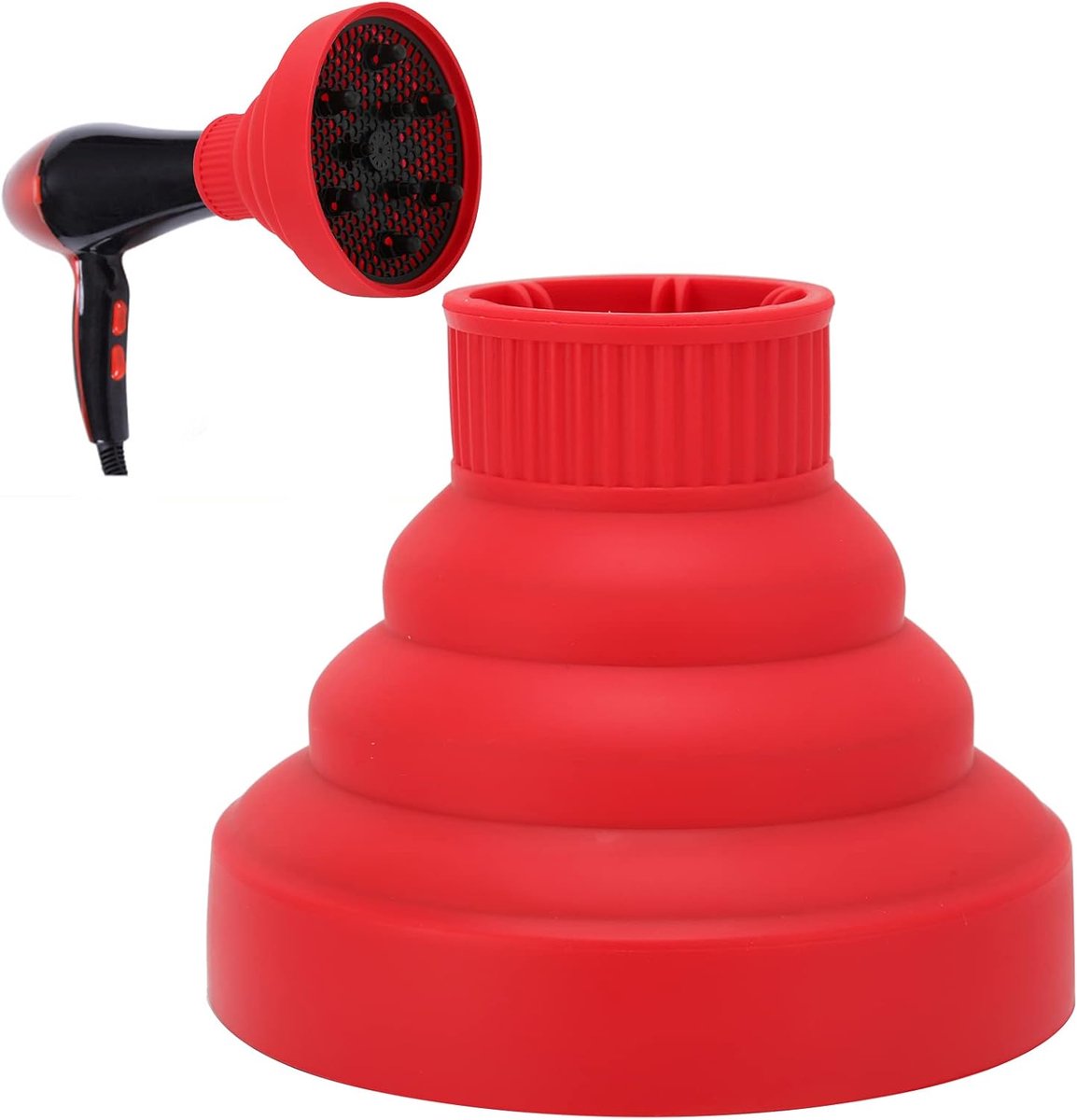 Haardiffuser - Opvouwbaar - Krullen Stylen - Dichte Luchtuitlaat - Compact Formaat - Rood