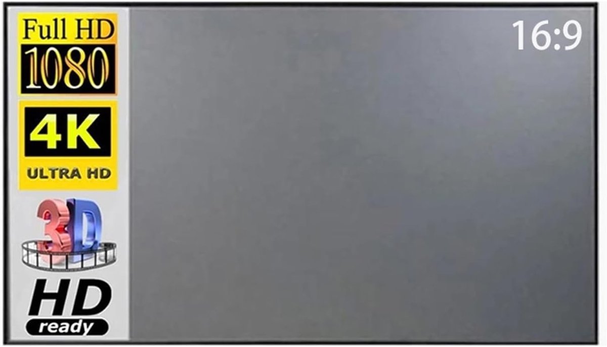 Projectiescherm - Beamerdoek - Thuisbioscoop - Vochtbestendig en strijkbaar - 133 inch