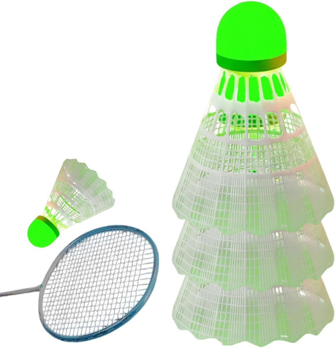 Badmintonballen Set - Trainingsballen - Buiten Spelen - Lichtgevende Vliegroute - 3 Stuks - Groen