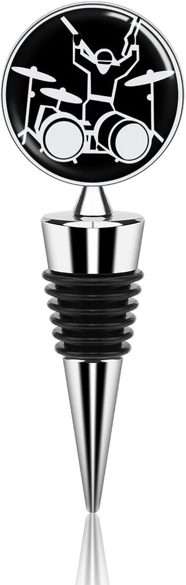 Flesstopper - Wijnstopper - Fles Afsluiten - Uniek Drummer Design - 10.4cm Hoog
