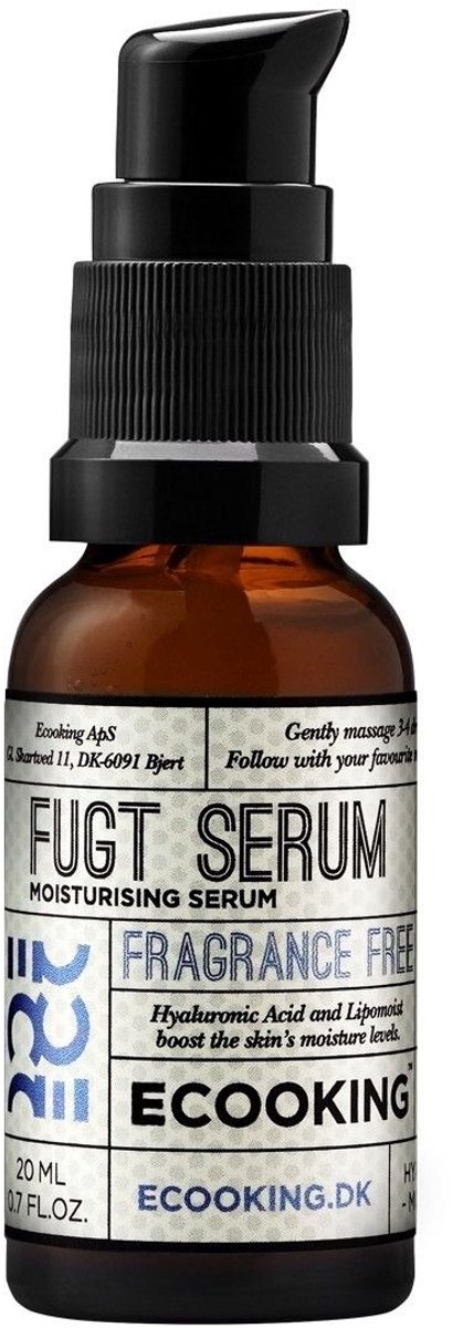 Ecooking Moisturizing Serum 20ml – Intens Hydraterend Gezichtsserum Met Hyaluronzuur – Voor Droge & Gevoelige Huid – Parfumvrij, Vegan & 100% Natuurlijk – Verzacht, Herstelt & Voedt – Dagelijks Gebruik – Made In Denmark