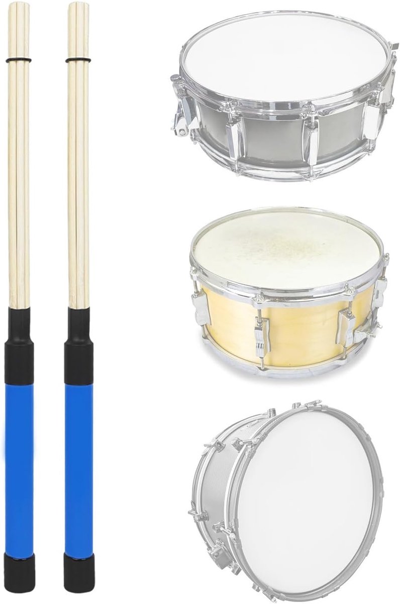 Trommelstokken Set - Percussie Sticks - Muziek Maken - Antislip Handgreep - 42 cm Lengte - Blauw
