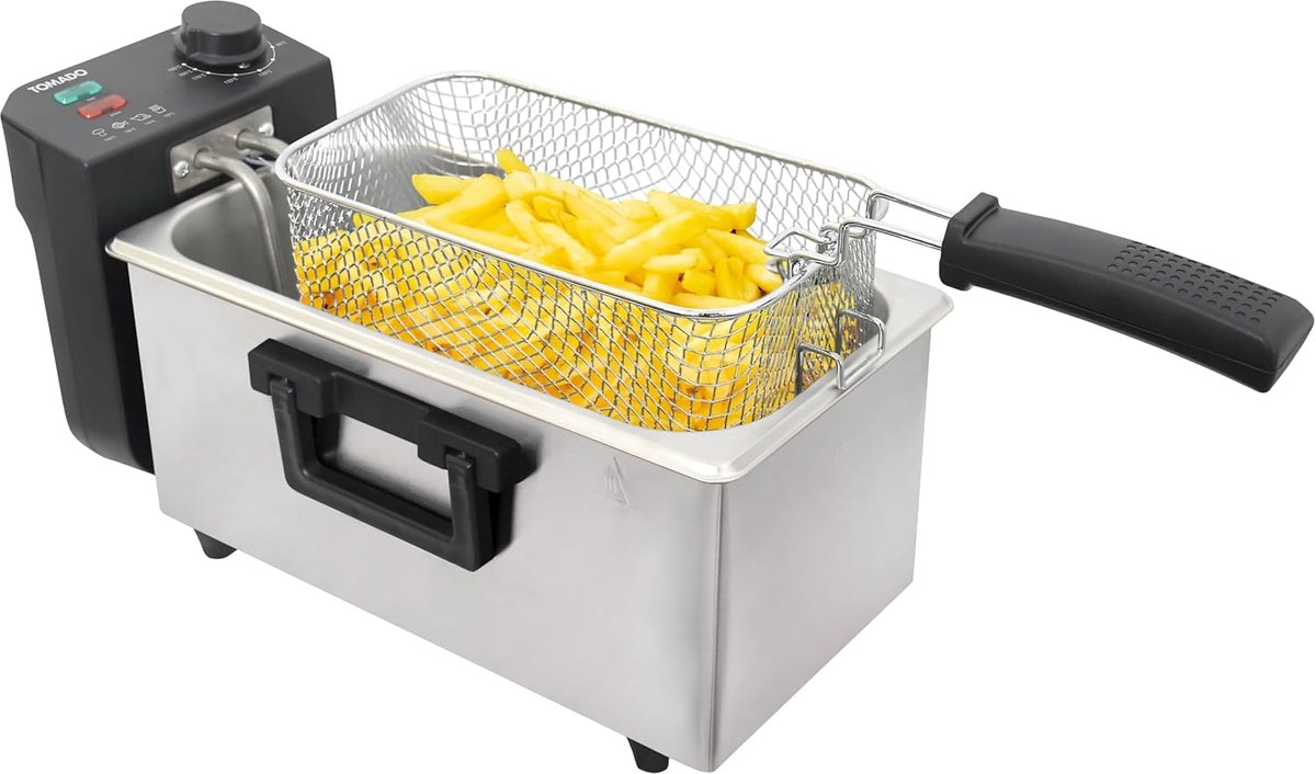 Frituurpan - Keukenapparaat - Lekkere Snacks - Koude Zone - 3 Liter - Zilver