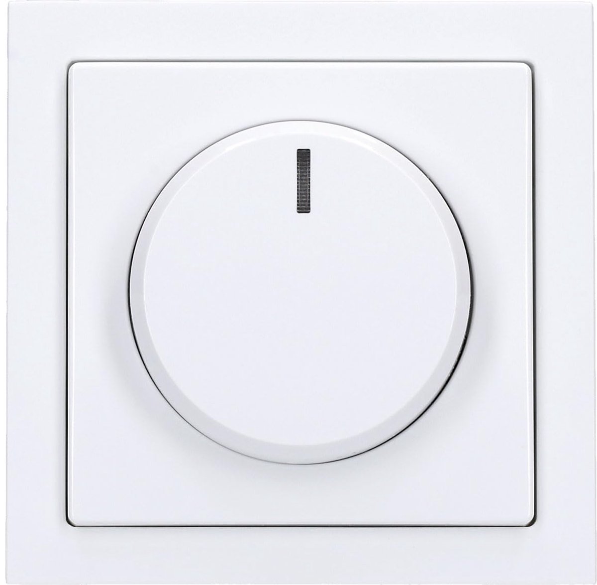 Draaibare Dimmer - LED Dimmer - Lichtregeling - Fase aan/af schakelbaar - 50x50x50mm - Wit