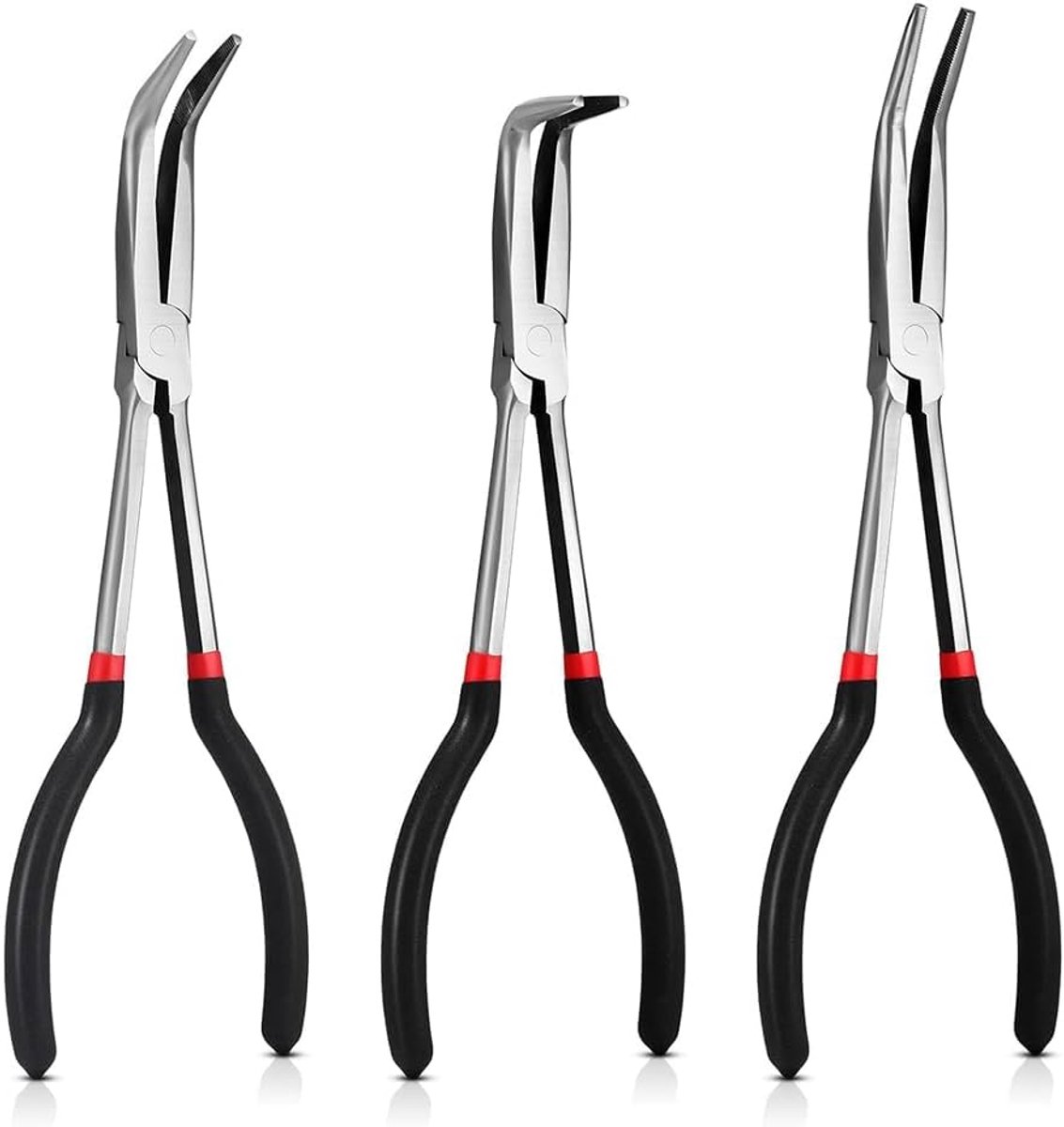 Naaldbektangenset Gebogen - Punt Tangen - Hardware Buigen - Drie Hoekige Bekken - 11 Inch - Zoals Afgebeeld