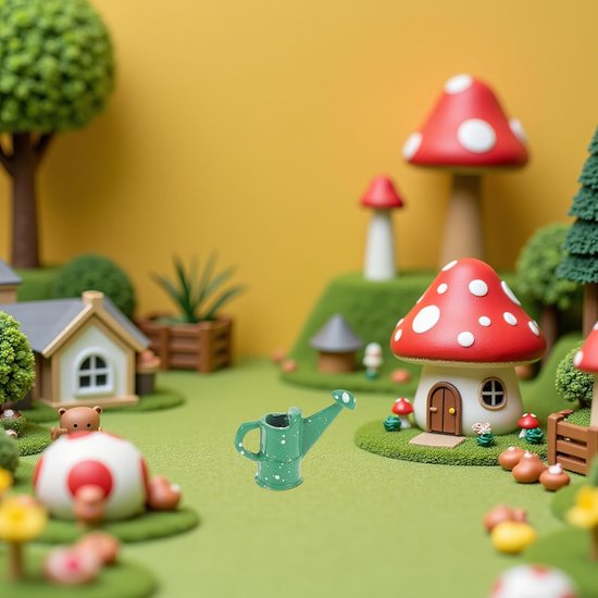 Miniatuur Tuinset - Kleine Tuin Tools - Poppenhuis Decoratie - Realistische Details - 10.5 cm - Diverse Kleuren — afbeelding 3