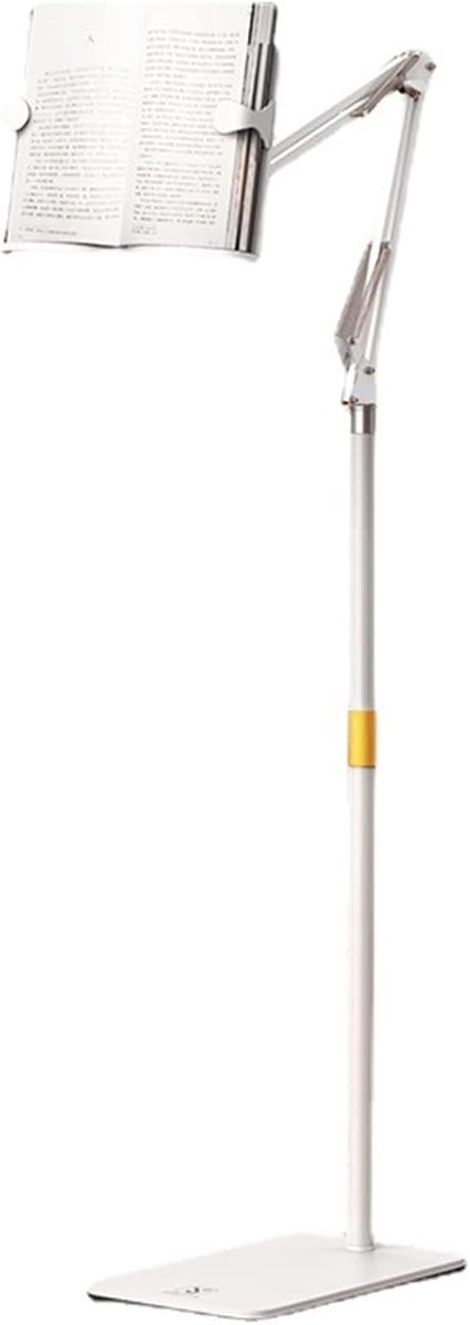 Leesstandaard Vloer - Boekhouder Bed - Comfortabel Lezen - Traploos Verstelbaar - 55-100 cm Hoogte - Wit