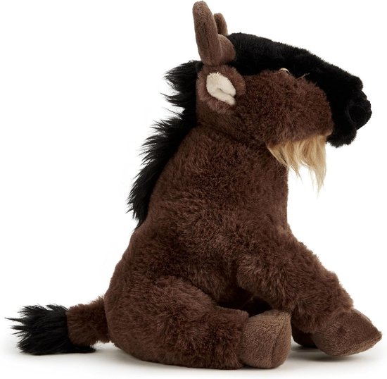 Pluche Gnoe - Knuffel Wildebeest - Kinderen Leren - Gemaakt van gerecycled materiaal - 23 cm - Bruin — afbeelding 3