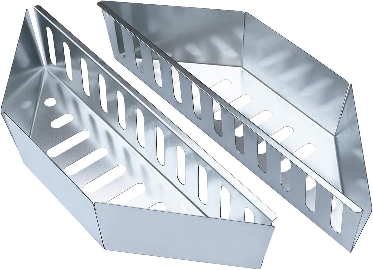 Houtskoolmand Set - Grill Manden - Buiten Koken - Hittebestendig Metaal - 28x13x23 cm - Zwart