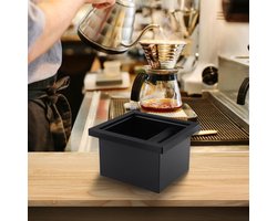 Koffiedik Bak - Espresso Afvalbak - Barista Hulpmiddel - Grote Capaciteit Geurvrij - 20x20x12cm - Zwart