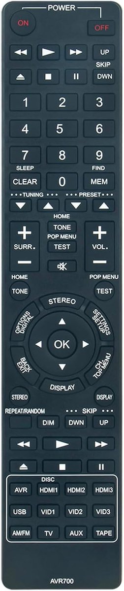 Universele Vervangende Afstandsbediening voor AV Receiver (Compatibel met AVR 70, AVR 700, AVR 1600)