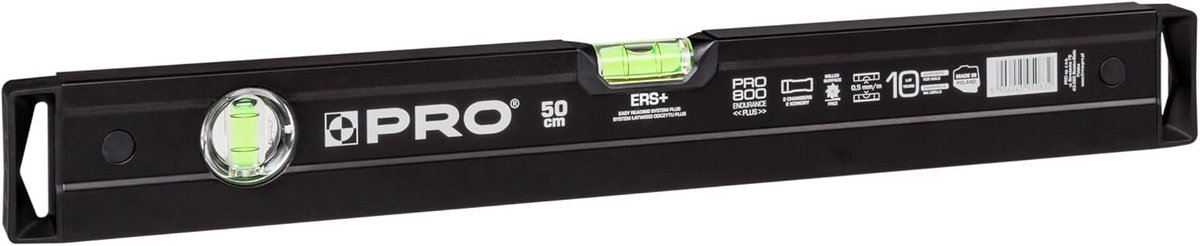 Waterpas 50 cm met Eenvijdig Gefreesde Meetvlak en Anti Shock Eindkappen