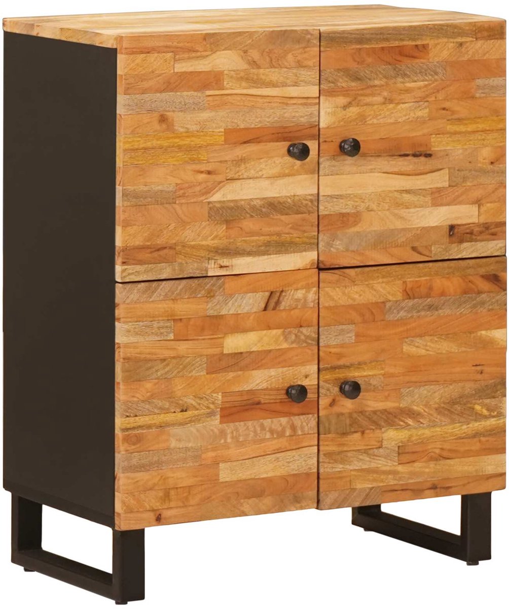 vidaXL - Bijzetkast - met - opslag - Bruin - 60 - x - 33 - x - 75 - cm - Massief - Mango - Hout