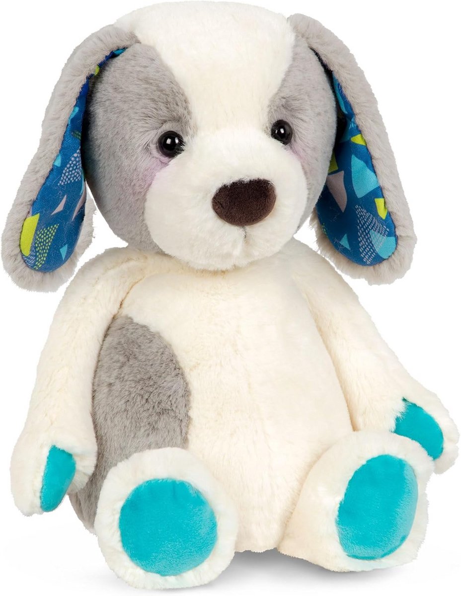 Knuffel Hond Wit Grijs Pluche Dierlijk Speelgoed