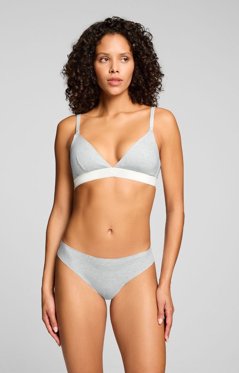Puma - Dames - Strings - Invisible Cotton - 2-pack - Light Grey Melange - Maat M
