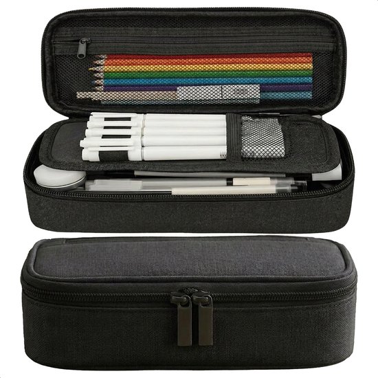 Etui - Pennenzak - Zwart - Pennenetui - Voor school - Grote - Trousse Scolaire - Voor meisjes, jongens en volwassenen - Diydash