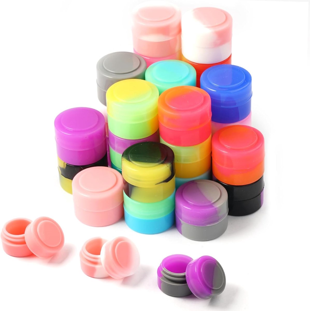 30 Stuks 2ml Siliconen Potjes Herbruikbaar voor Cosmetica en Monsters