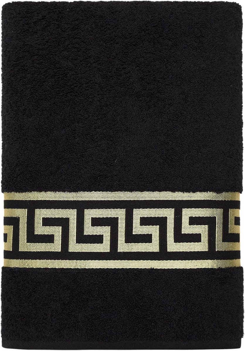 Luxe Katoenen Handdoeken Set Zwart 50x100 cm Zacht Absorberend