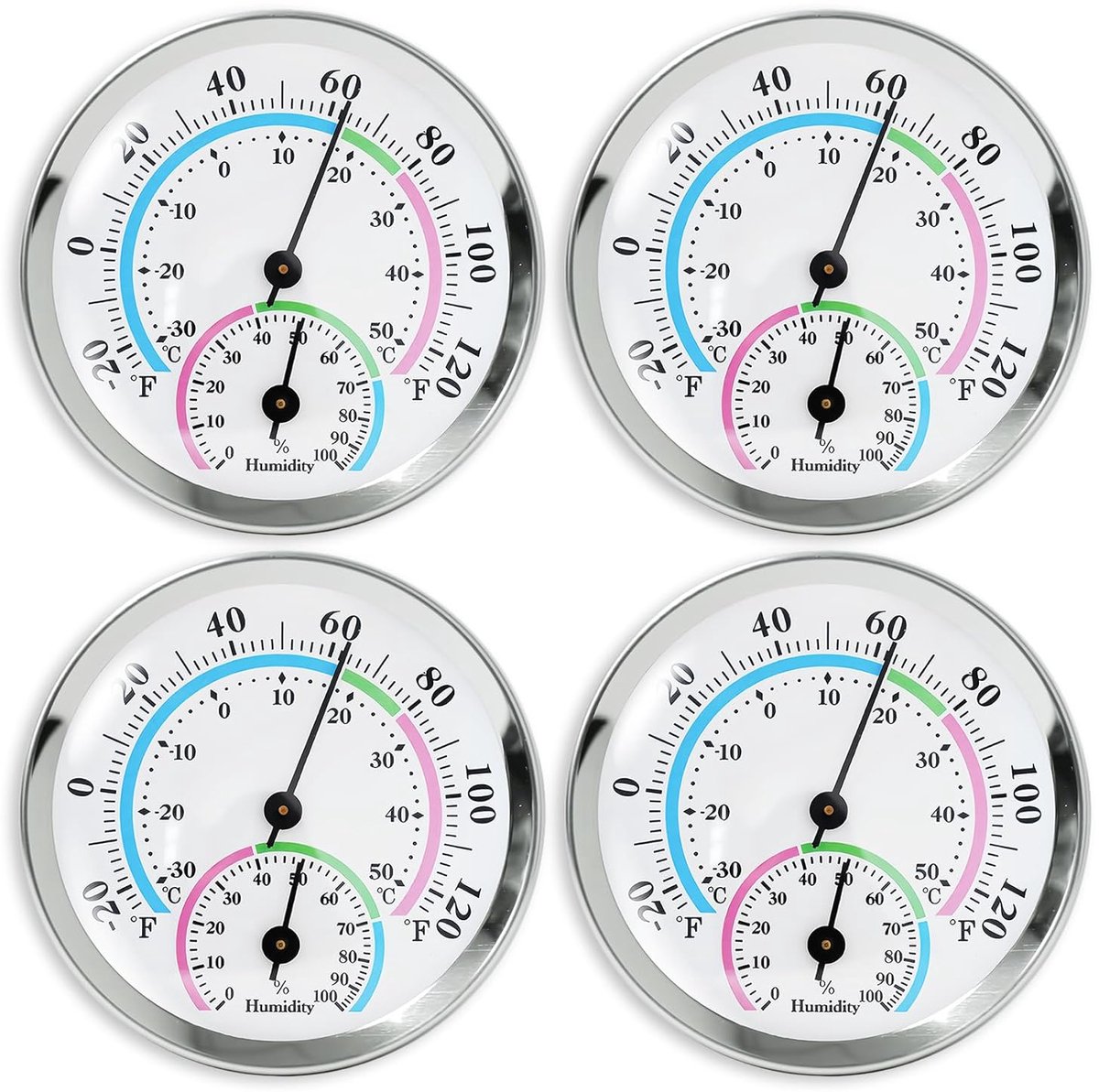 Analoge Temperatuur- en Vochtigheidsmeter Set voor Binnen en Buiten