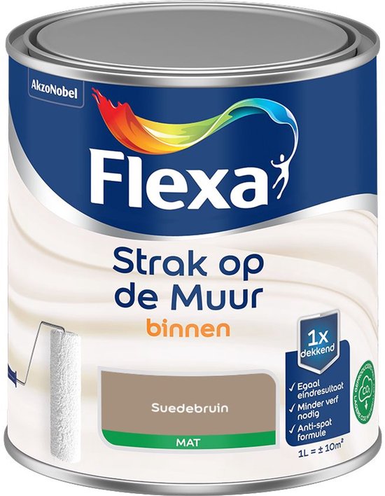 Flexa - Strak Op De Muur Binnen Mat - Suedebruin - Mengverf - 1 L