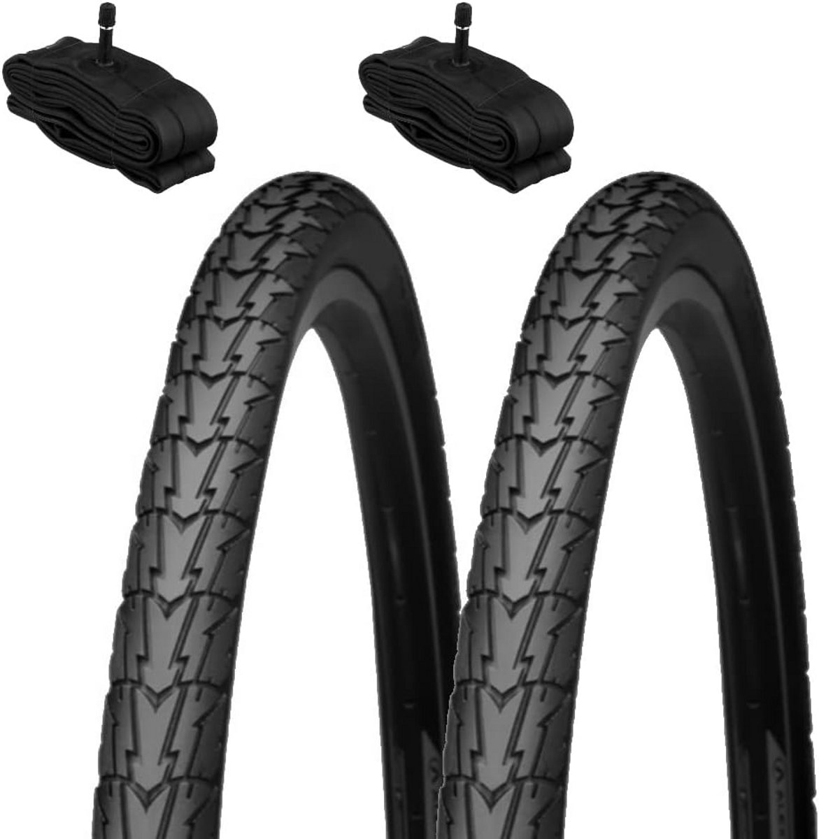 2x Fietsbanden 700x35 Zwart voor Stadsfiets en Trekkingfiets incl. Binnenbanden