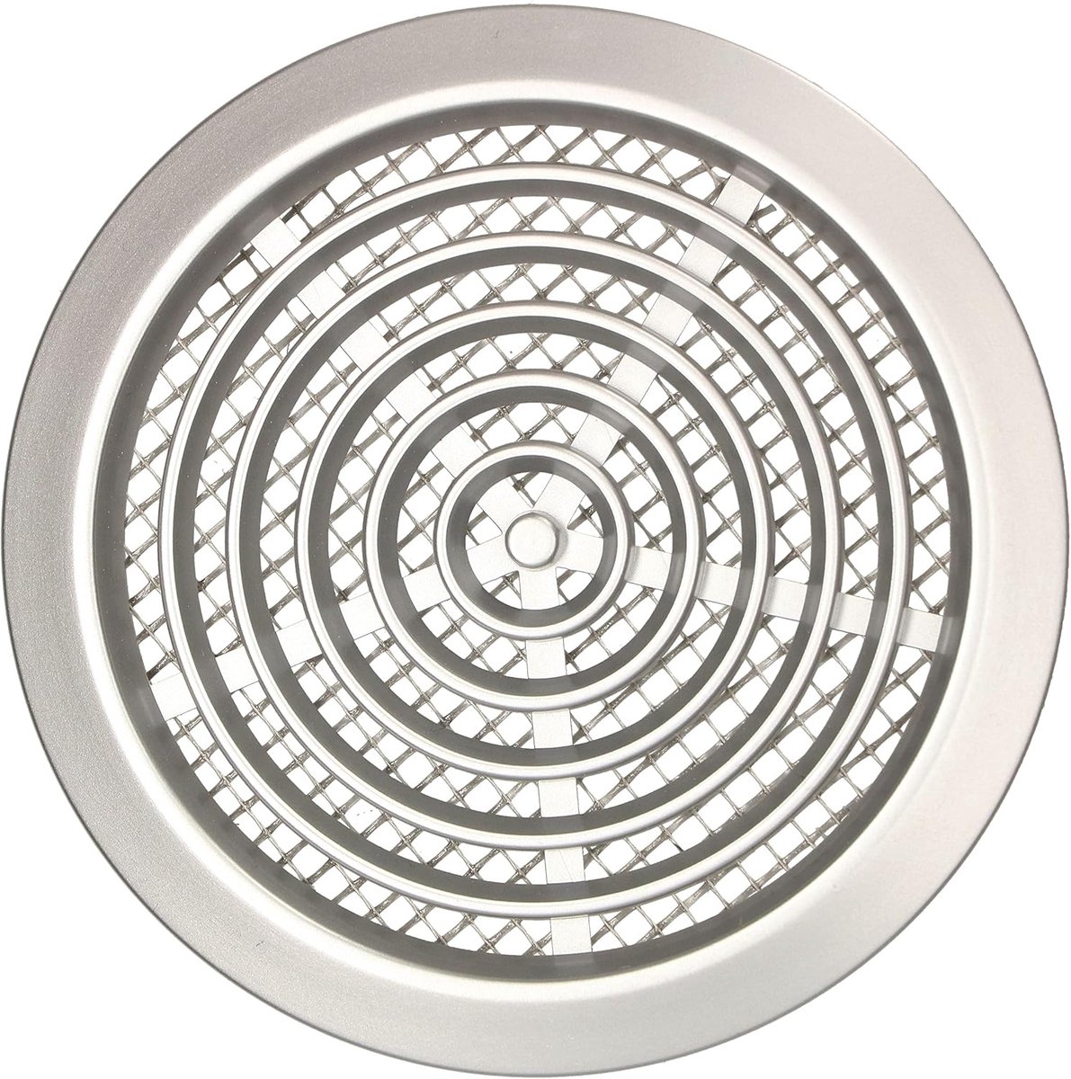 Rond Ventililatierooster Ø 80 mm Zilver Satijn met Insectenhor