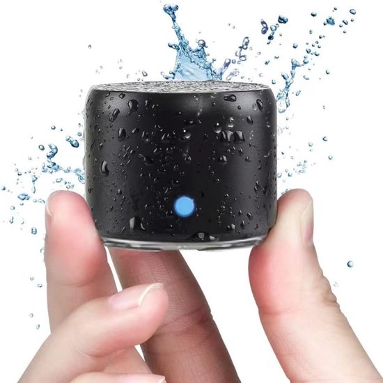 Waterdichte Bluetooth-doucheluidspreker mini, IP67, siliconen, compacte draadloze speaker met USB-C, krachtige bas, zwart