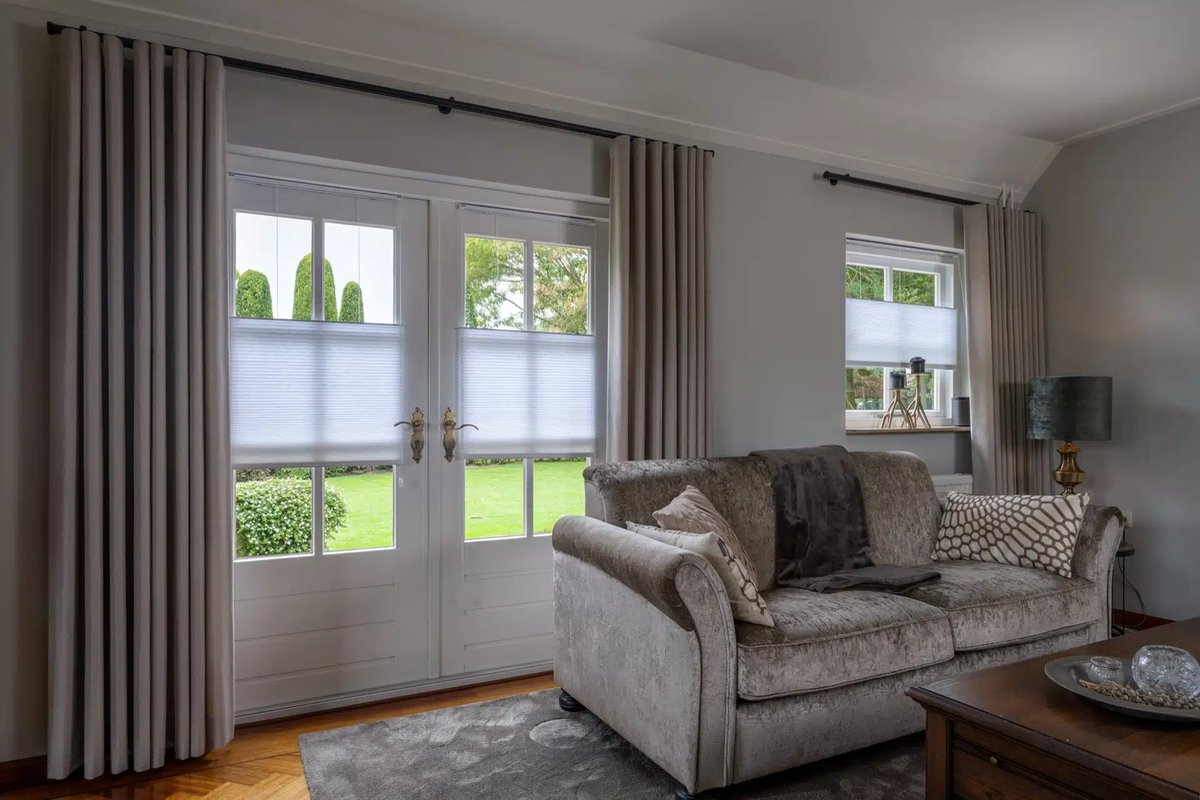 Dutchblinds - Plisségordijnen - lichtdoorlatend - Wit - 105 x 250 cm - Raamdecoratie op maat