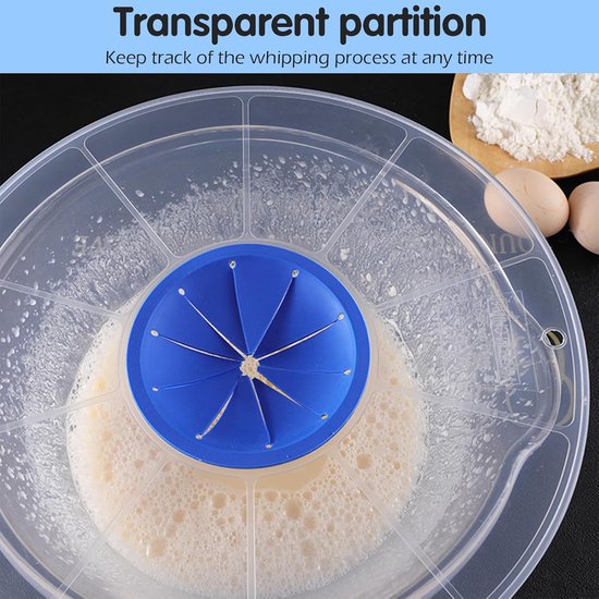 1 stuk - Spatdeksel voor blender - Siliconen materiaal - Spatdeksel voor mengkom - Spatbeschermer voor in de keuken - 30,48 cm - Geschikt voor de meeste handmixers en staafmixers - Blauw van Merkloos — afbeelding 4