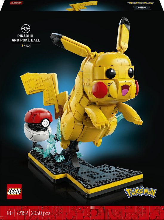 LEGO Pokémon Pikachu et Pokéball Kit de construction pour adultes et décoration intérieure - 72152