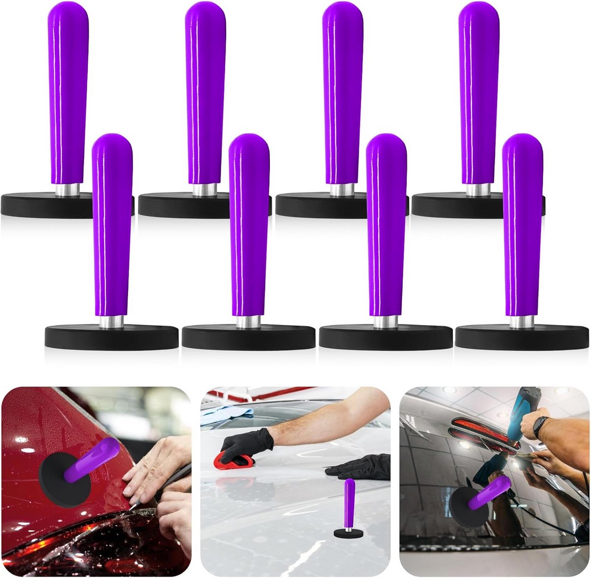8x Sterke Autosticker Magneten - Folie Montagegereedschap voor Wrap & DIY