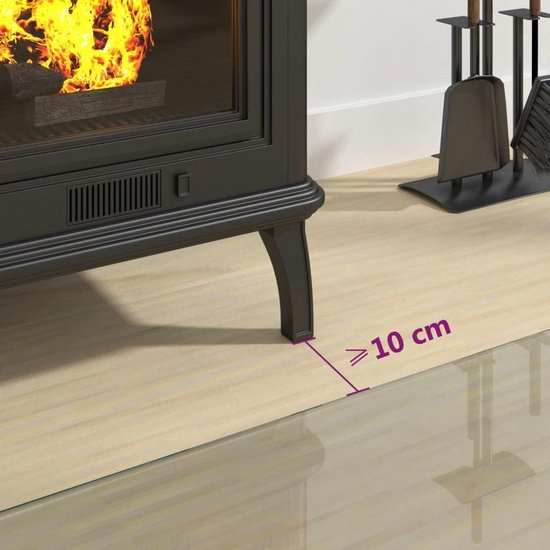 Hittebestendig Glasplaat Vloerbescherming voor Open Haard 100x50cm - Vonkenscherm — afbeelding 3