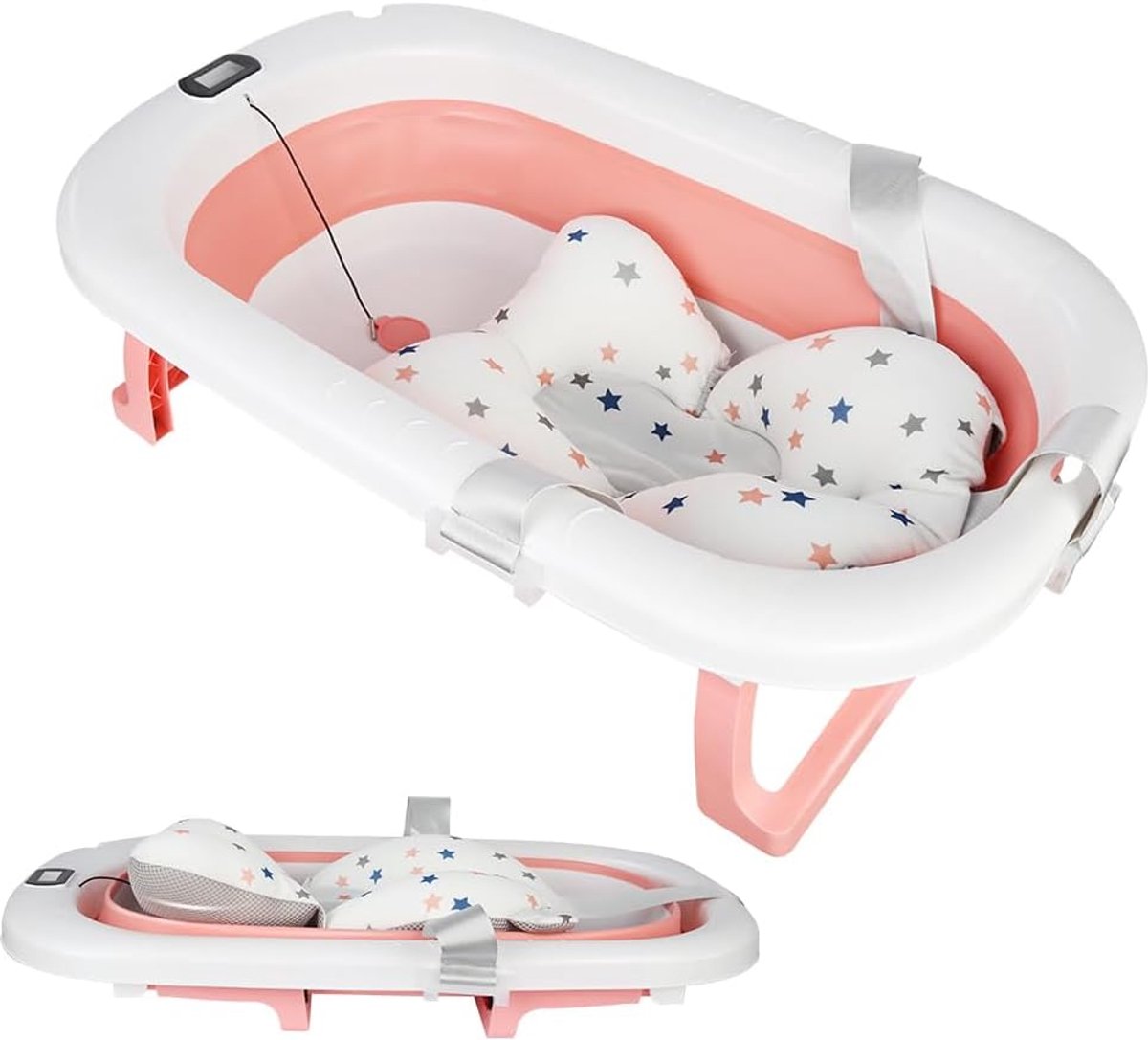 Inklapbaar Babybadje met Thermometer en Antislip voor Pasgeborenen tot Kinderen