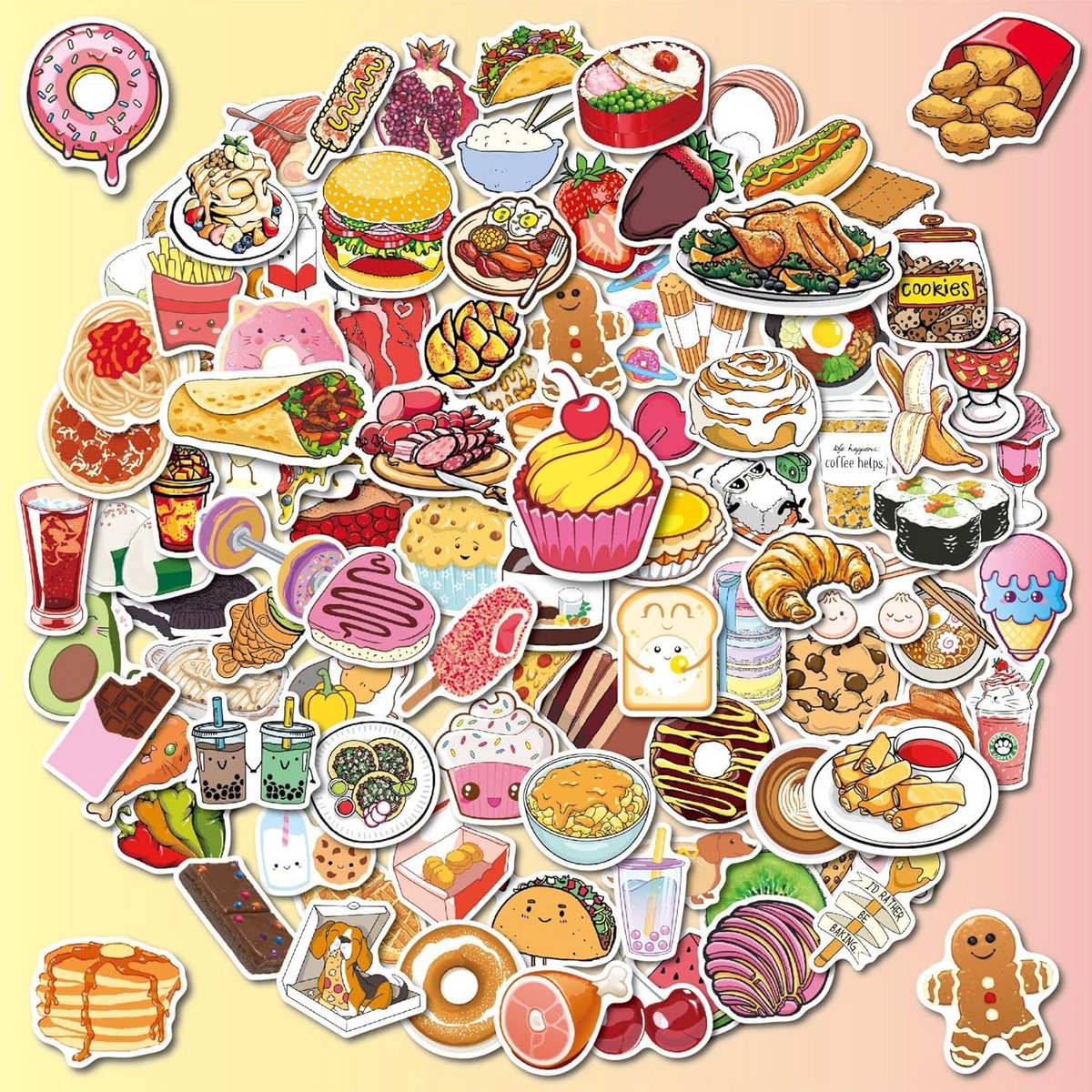 100x Waterdichte Vinyl Stickers voor Laptop, Waterfles, Schoolspullen en Bagage