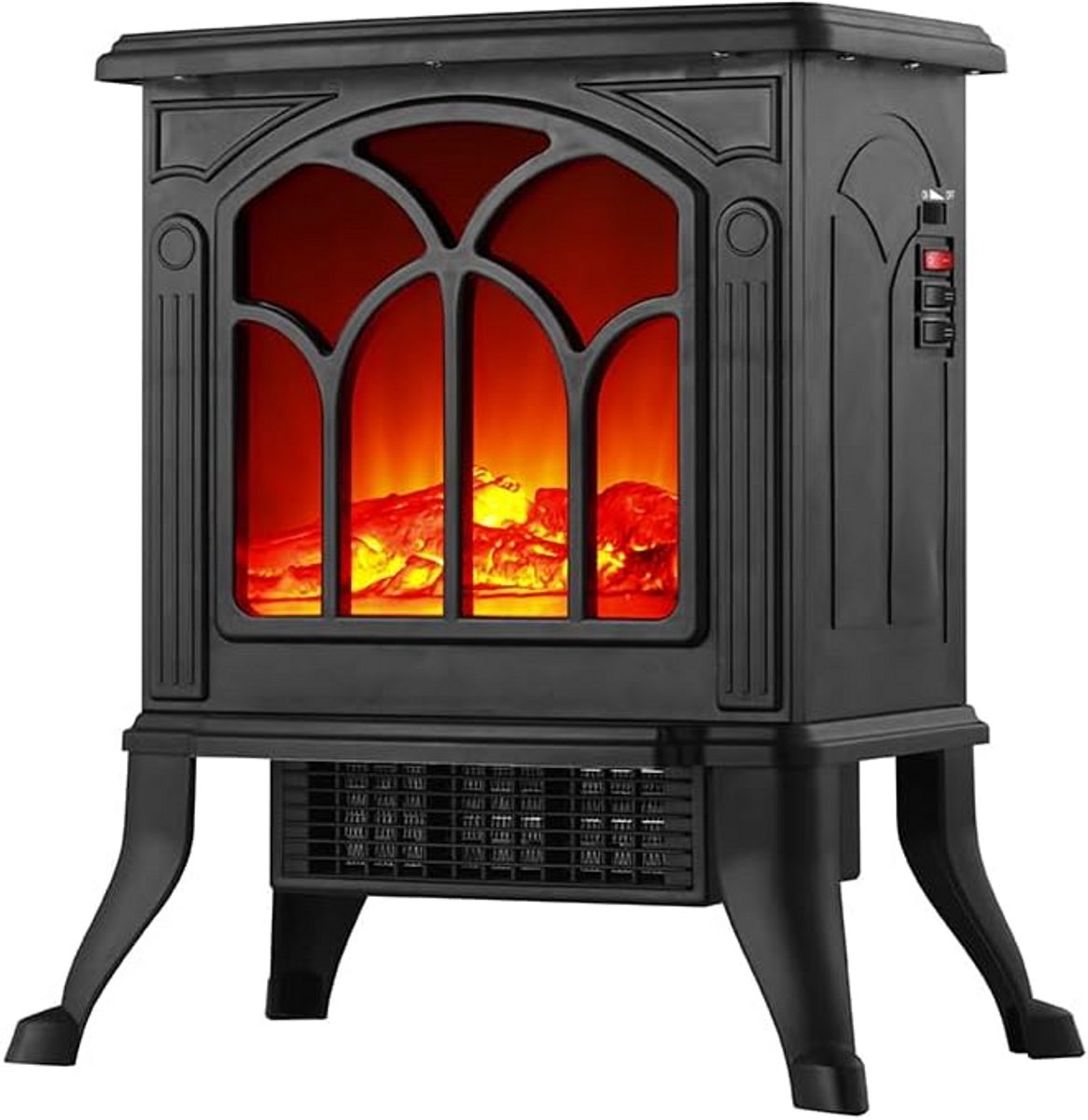 Elektrische Kachel met Realistisch Vlameffect en Thermostaat - 1500W Warmtestraler