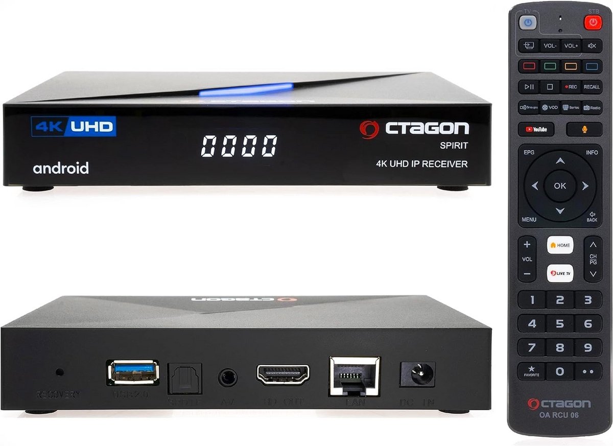 4K UHD Android TV Box met Dual Band WiFi, Bluetooth en Spraakbesturing