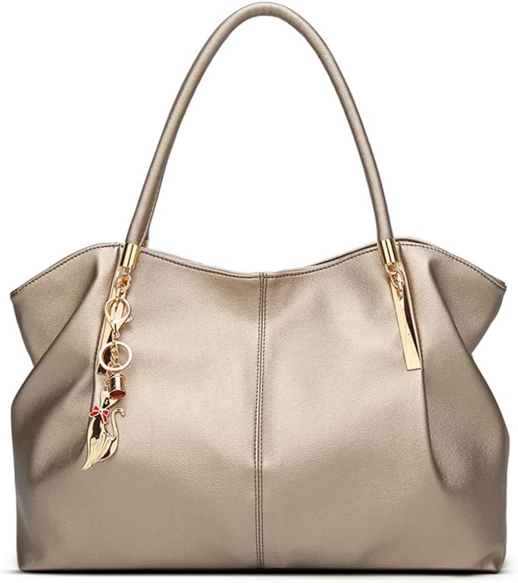 Grote Elegante Schoudertas Dames Shopper van Waterdicht PU Leer