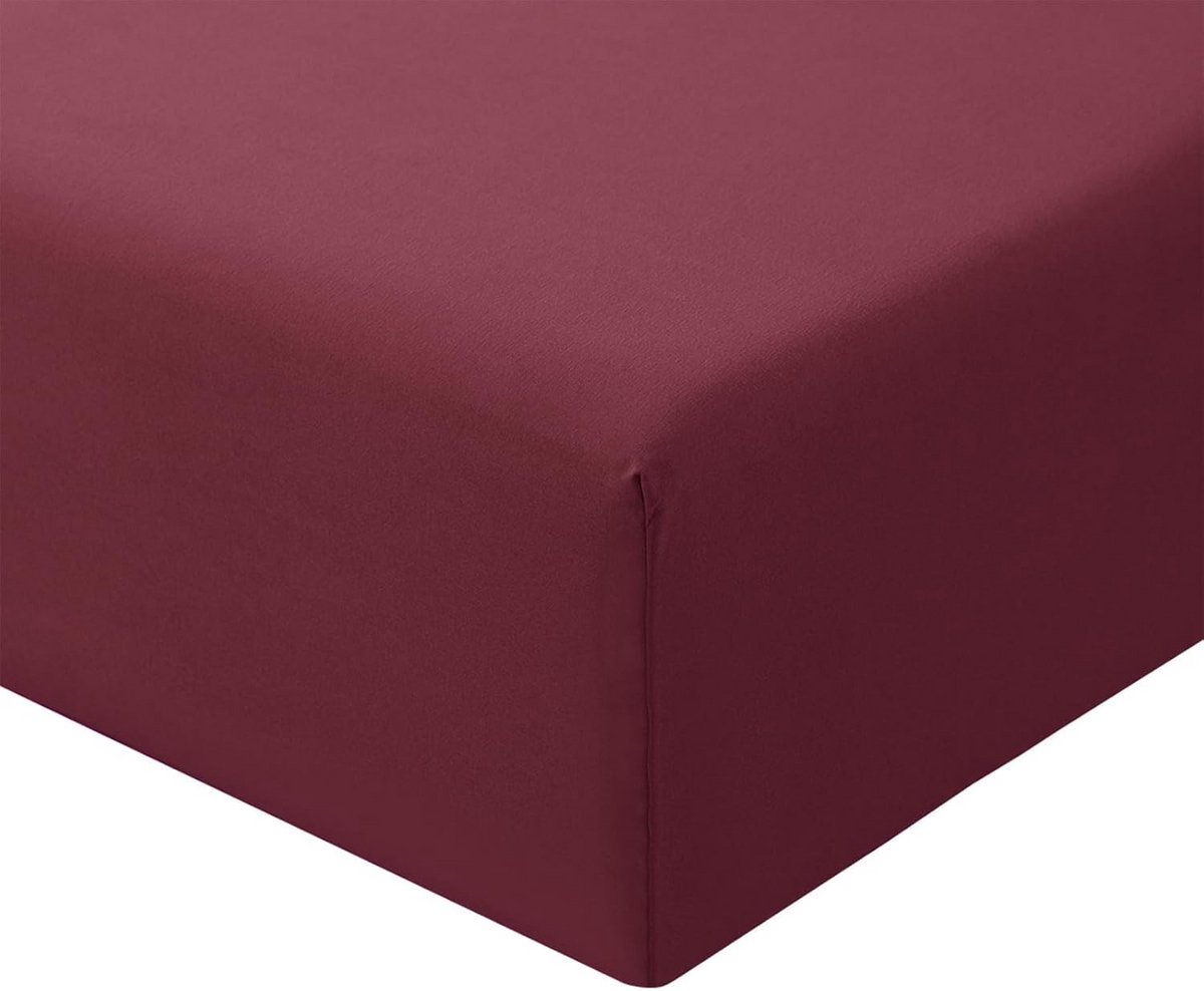 Hoeslaken Bordeauxrood 140x200 cm | Zacht Microvezel Laken | Hoogte 30 cm