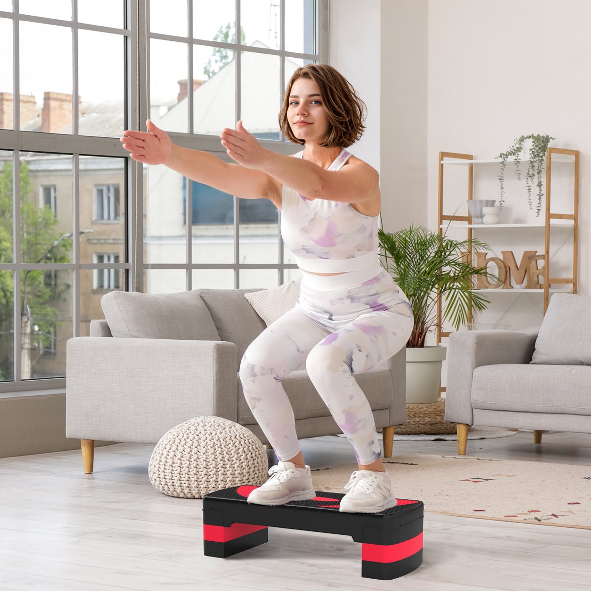 MODFU-Aerobic Stepper-Verstelbaar-3 Hoogtes-Zwart-Kunststof
