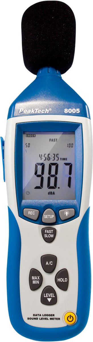 Peaktech 8005 - professionele geluidsmeter (klasse 2) - met datalogger - USB
