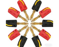 10 banaanstekkers van 4 mm, geschikt voor hifi-luidsprekers, versterkers, luidsprekerkabels, enz.