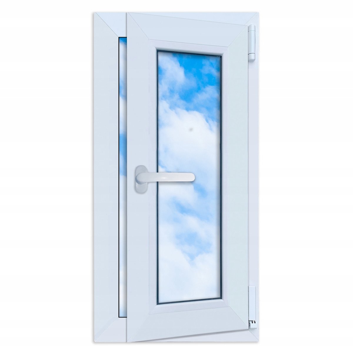 PVC-raam wit 40x80 RECHTS, nieuw 400x800 mm draai-kiepraam met dubbel glas RU