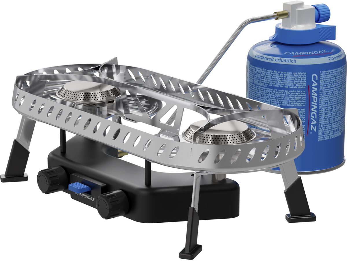 Campingaz Camp & Trek Twin Connect CV Kooktoestel – Stabiel 2x Ø15cm kookoppervlak – 2x 2000 Watt branders