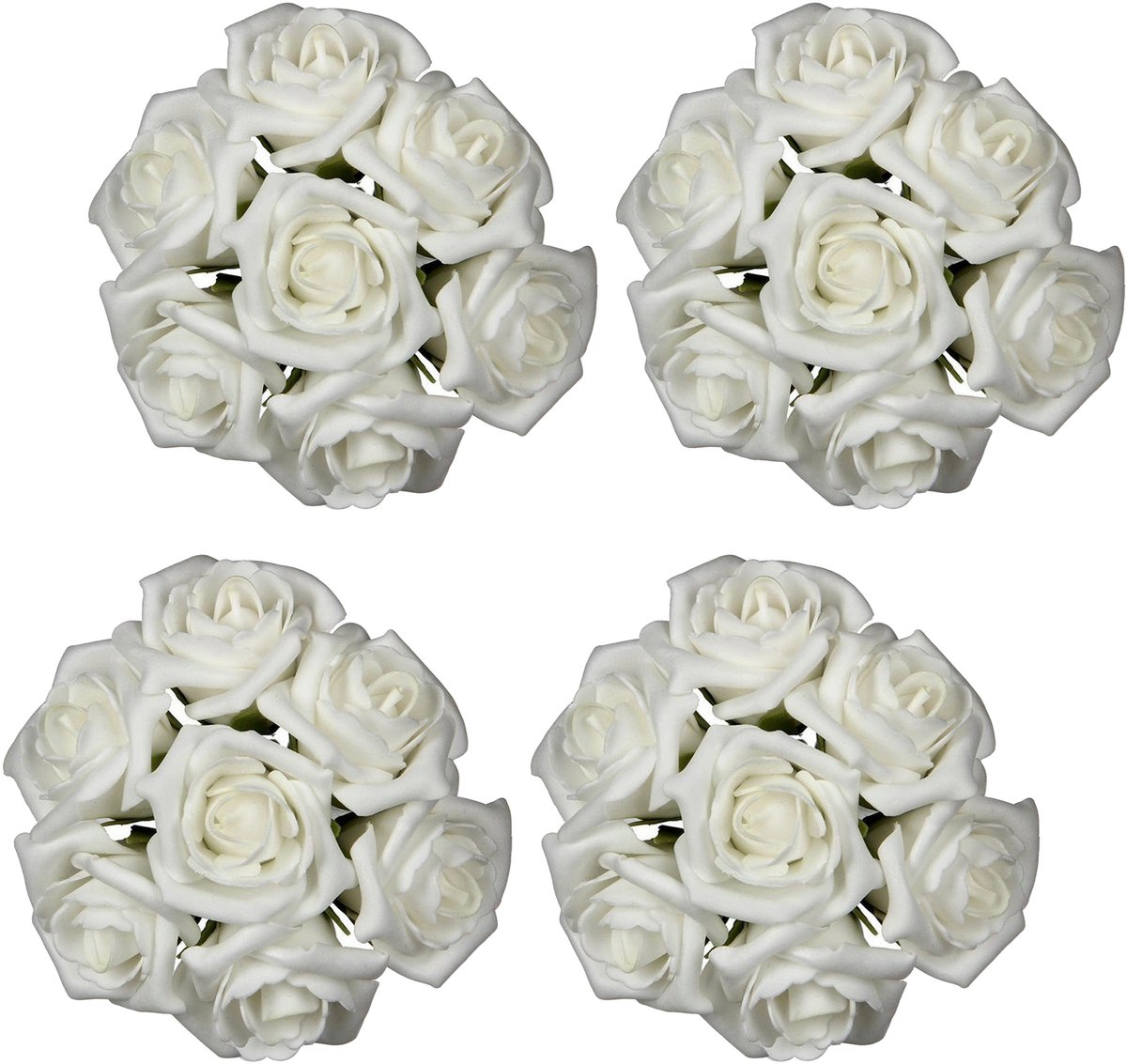 Ideas4seasons Rozen - 28x stuks - foam - 9 x 3 cm - creme wit - diy - bruiloft decoratie