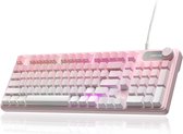 Perixx Periduo 713 Draadloos Compact Roze Toetsenbord En Muis 2in1 Desktop Set Roze 1
