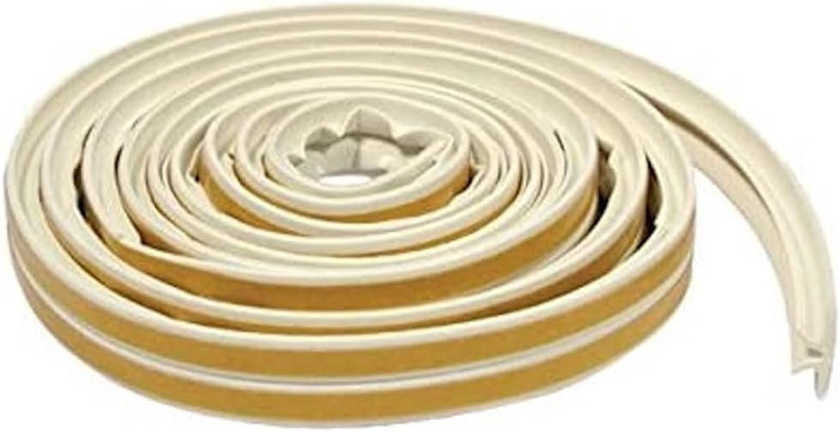 Zelfklevende EPDM rubberen V-profiel stootstrip voor kieren - Wit, 5 meter