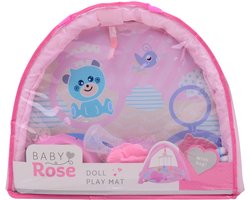 Johntoy Baby Rose Poppen Speelmat - Inclusief Draagtas - Potje - Speen - Flesje voor de pop