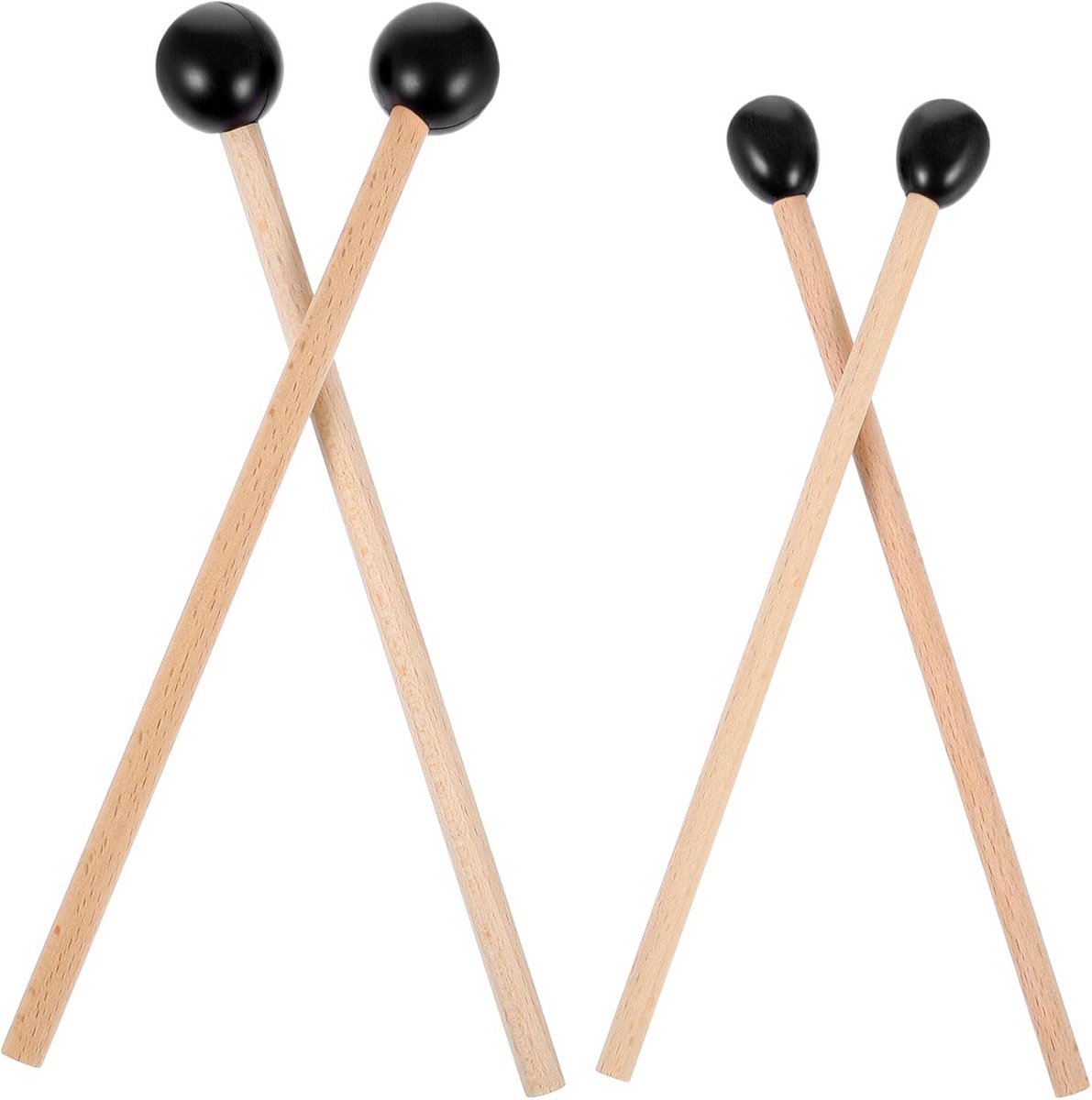 4 Stuks Rubberen Percussie Mallets voor Xylofoon, Klankstaven en Tongtrommels