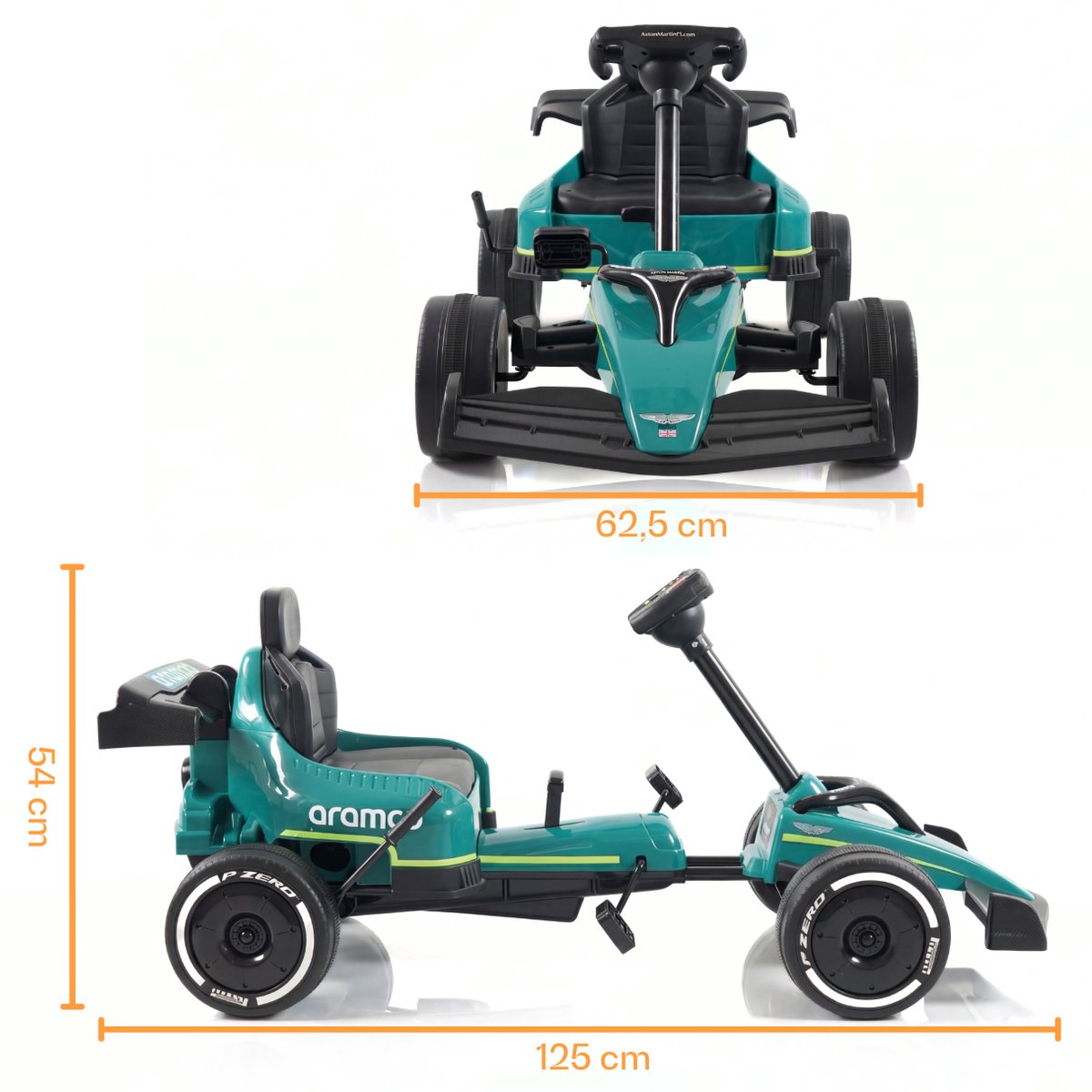 Aston Martin Formule 1 Skelter 3 tot 6 jaar – Officieel Gelicentieerde Kinder Gocart – Race Replica AMR26 met Slijtagevrije EVA-Wielen, Handrem & Veiligheidsgordel – Groen — afbeelding 6